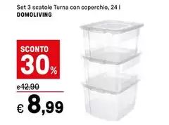 Domoliving - Set 3 Scatole Turna Con Coperchio Domoliving - Set 3 Scatole Turna Con Coperchio