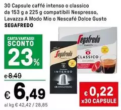 Segafredo - 30 Capsule Caffé Intenso O Classico Compatibili Nespresso, Modo Mio O Nescafe Dolce Gusto Segafredo - 30 Capsule Caffé Intenso O Classico Compatibili Nespresso, Modo Mio O Nescafe Dolce Gusto