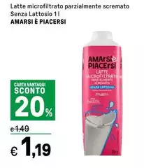 Amarsi & piacersi - Latte Microfiltrato Parzialmente Scremato Senza Lattosio Amarsi & piacersi - Latte Microfiltrato Parzialmente Scremato Senza Lattosio
