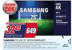 Samsung - Tv Led 75" UE75U7000FUXZT Samsung - Tv Led 75" UE75U7000FUXZT