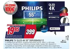 Philips - Tv Qled 4k 55" 55pus8450/12