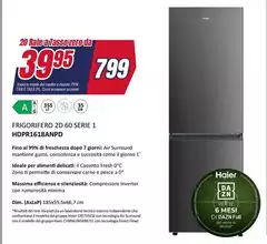 Haier - Frigorifero 2d 60 Serie 1 HDP1618ANPHD Haier - Frigorifero 2d 60 Serie 1 HDP1618ANPHD