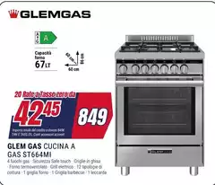 Glem - Gas Cucina A Gas ST664MI Glem - Gas Cucina A Gas ST664MI