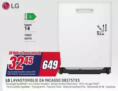 LG - Lavastoviglie Da Incasso Db375txs LG - Lavastoviglie Da Incasso Db375txs