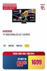 Hisense - Tv Rgb Miniled 65" 65ur9s