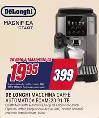 De Longhi - Macchina Caffè Automatica ECAM220.91.TB De Longhi - Macchina Caffè Automatica ECAM220.91.TB