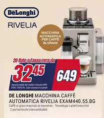 De Longhi - Macchina Caffè Automatica Rivelia ExAM440.55.BG De Longhi - Macchina Caffè Automatica Rivelia ExAM440.55.BG