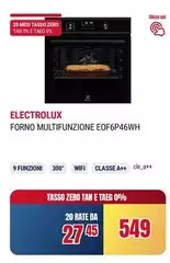 Electrolux - Forno Multifunzione Eof6p46wh Electrolux - Forno Multifunzione Eof6p46wh