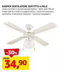 Kooper -  Ventilatore Soffitto 4 Pale