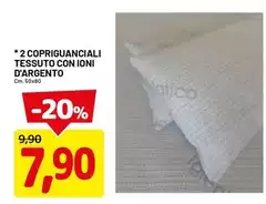 2 Copriguanciali Tessuto Con Ioni D'Argento