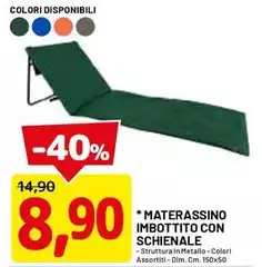 Materassino Imbottito Con Schienale