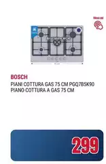Bosch - Piani Cottura Gas 75 Cm Pgq7b5k90 Piano Cottura A Gas 75 Cm