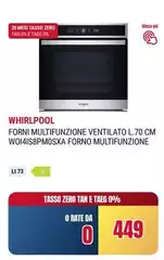 Whirlpool - Forni Multifunzione Ventilato L. 70 Cm W014iS8Pmosxa Forno Multifunzione