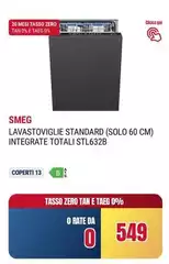 Smeg - Lavastoviglie Standard (Solo 60 Cm) Integrate Totali STL632B
