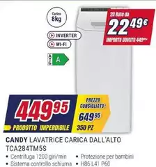 Candy - Lavatrice Carica Dall'Alto TCA284TM5S Candy - Lavatrice Carica Dall'Alto TCA284TM5S