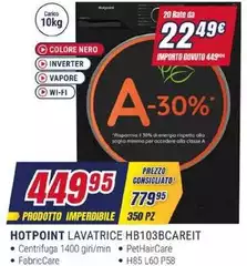 Hotpoint - Lavatrice HB103BCAREIT Hotpoint - Lavatrice HB103BCAREIT