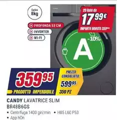 Candy - Lavatrice Slim BR48B6GS Candy - Lavatrice Slim BR48B6GS