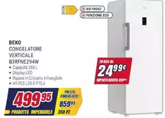 Beko - Congelatore Verticale B3FNE294W Beko - Congelatore Verticale B3FNE294W