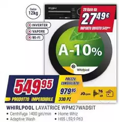 Whirlpool - Lavatrice WPM27WADsit Whirlpool - Lavatrice WPM27WADsit