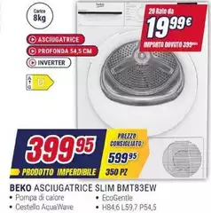 Beko - Asciugatrice Slim Bmt83ew