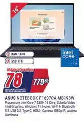 Asus - Notebook F1607ca-mb193w