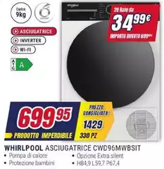 Whirlpool - Asciugatrice CWD96MWBSIIT