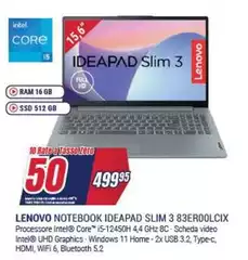 Lenovo - Notebook Ideapad Slim 3 83EROOLCIX