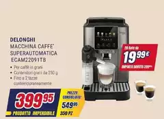 De Longhi - Macchina Caffe' Superautomatica ECAM22091TB De Longhi - Macchina Caffe' Superautomatica ECAM22091TB