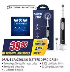 Oral b - Spazzolino Elettrico Pro 1CRSBK Oral b - Spazzolino Elettrico Pro 1CRSBK