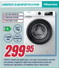 Hisense - Lavatrice Slim Wfqp701219VM Hisense - Lavatrice Slim Wfqp701219VM