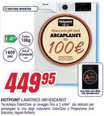 Hotpoint - Lavatrice HB103CAREIT Hotpoint - Lavatrice HB103CAREIT