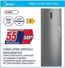 Midea - Congelatore Verticale Mdru385mte46 Midea - Congelatore Verticale Mdru385mte46