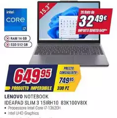 Lenovo - Notebook Ideapad Slim 315IRH10 83K100V8IX