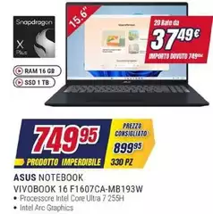 Asus - Notebook Vivobook 16 F1607CA-MB193W