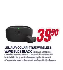 Jbl - Auricolari True Wireless Wave Buds Black Jbl - Auricolari True Wireless Wave Buds Black