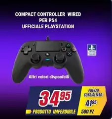 Compact Controller Wired Per Ps4 Ufficiale Playstation Compact Controller Wired Per Ps4 Ufficiale Playstation