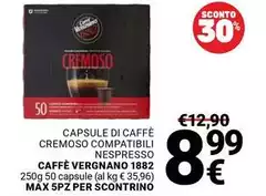 Caffè boasi - Capsule Di Caffè Cremoso Compatibili Nespresso Caffè Vergnano 1882 Caffè boasi - Capsule Di Caffè Cremoso Compatibili Nespresso Caffè Vergnano 1882