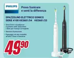 Philips - Spazzolino Elettrico Sónico Serie 4100 HX3681/54 HX3681/33 Philips - Spazzolino Elettrico Sónico Serie 4100 HX3681/54 HX3681/33