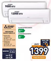 Mitsubishi Electric - Condizionatore Dualsplit 40DW 25+35