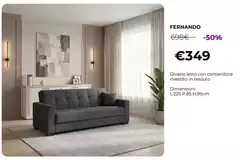 Fernando Divano Letto Con Contenitore Rivestito In Tessuto Fernando Divano Letto Con Contenitore Rivestito In Tessuto