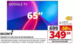 Sony - Google Tv Led Uhd 4k 65" K65S39B.CEI Sony - Google Tv Led Uhd 4k 65" K65S39B.CEI