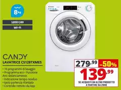 Candy - Lavatrice CS128TXMES Candy - Lavatrice CS128TXMES