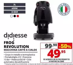 Didiesse - Frog Revolution Macchina Caffè A Cialde Didiesse - Frog Revolution Macchina Caffè A Cialde