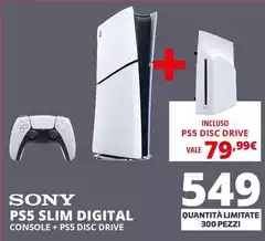 Sony - Ps5 Slim Digital Console + Ps5 Disc Drive