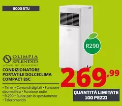 Olimpia Splendid - Condizionatore Portatile Dolceclima Compact 8SC
