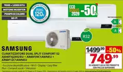 Samsung - Climatizzatore Dual Split Comfort S2 AJ040TXJ2KG/EU+AR60F09C1AWNEU+ AR60F12C1AWNEU 