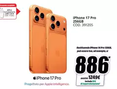 Apple - Iphone 17 Pro 256gb Cod. 391205 Apple - Iphone 17 Pro 256gb Cod. 391205