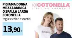 Cotonella - Pigiama Donna Mezza Manica O Spalla Larga