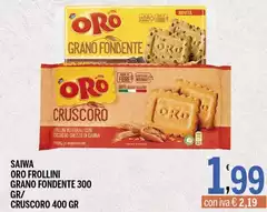 Oro Saiwa - Frollini Grano Fondente/Cruscoro