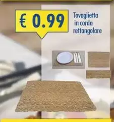Tovaglietta In Corda Rettangolare Tovaglietta In Corda Rettangolare
